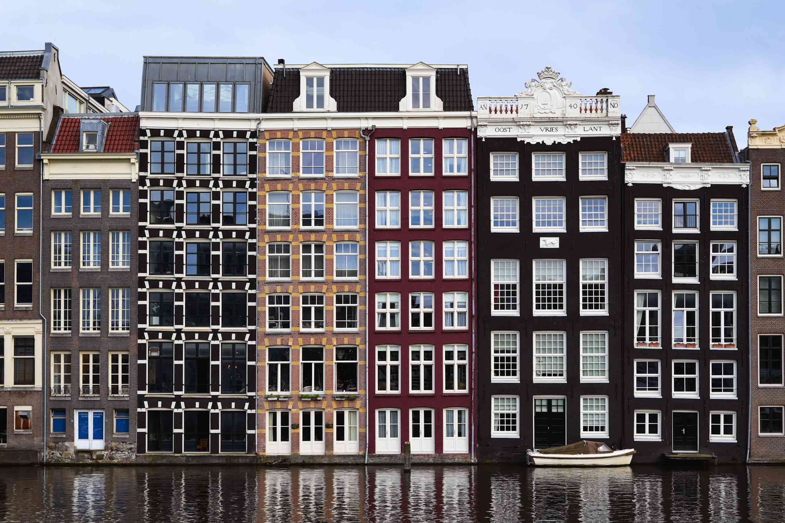 House facades in Amsterdam. They form a perfect backdrop for a tour with Badass Tours Amsterdam