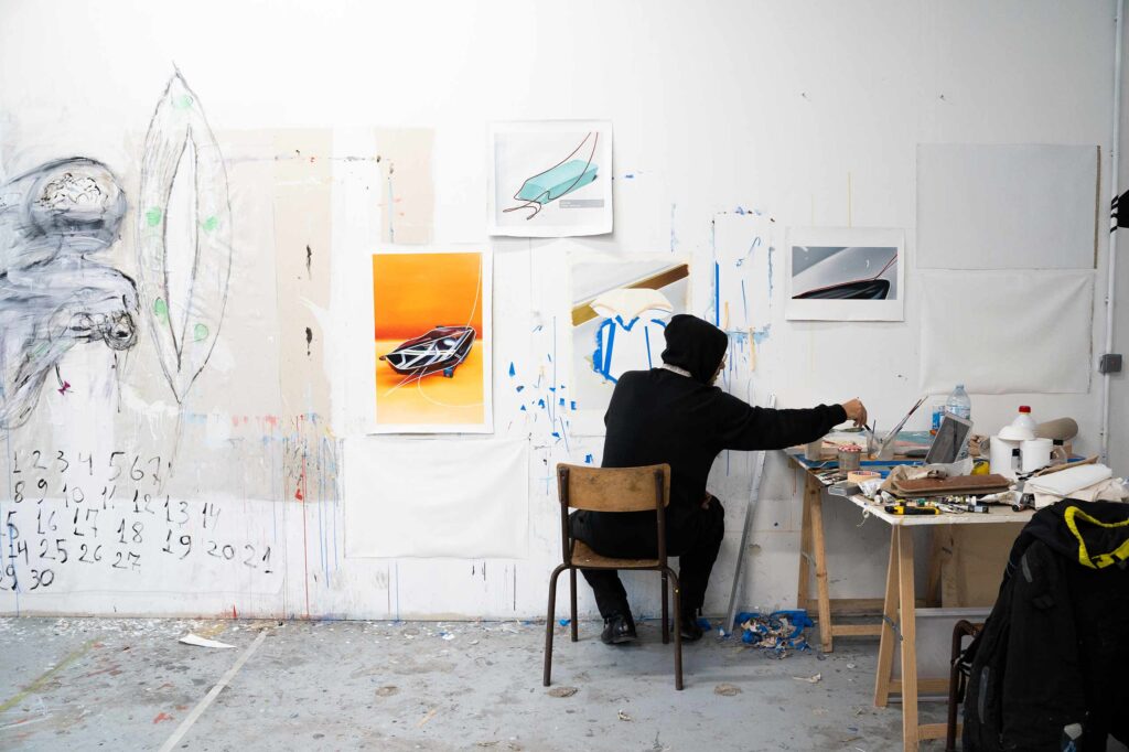 Artist Stefano Perrone n his POUSH studio, an example of Banlieue art