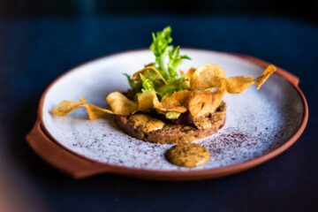 A meal is served at Test Kitchen Fledgelings, Cape Town, South Africa