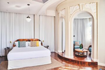 A bedroom at the Fera Palace Hotel, Salvador, Brazil