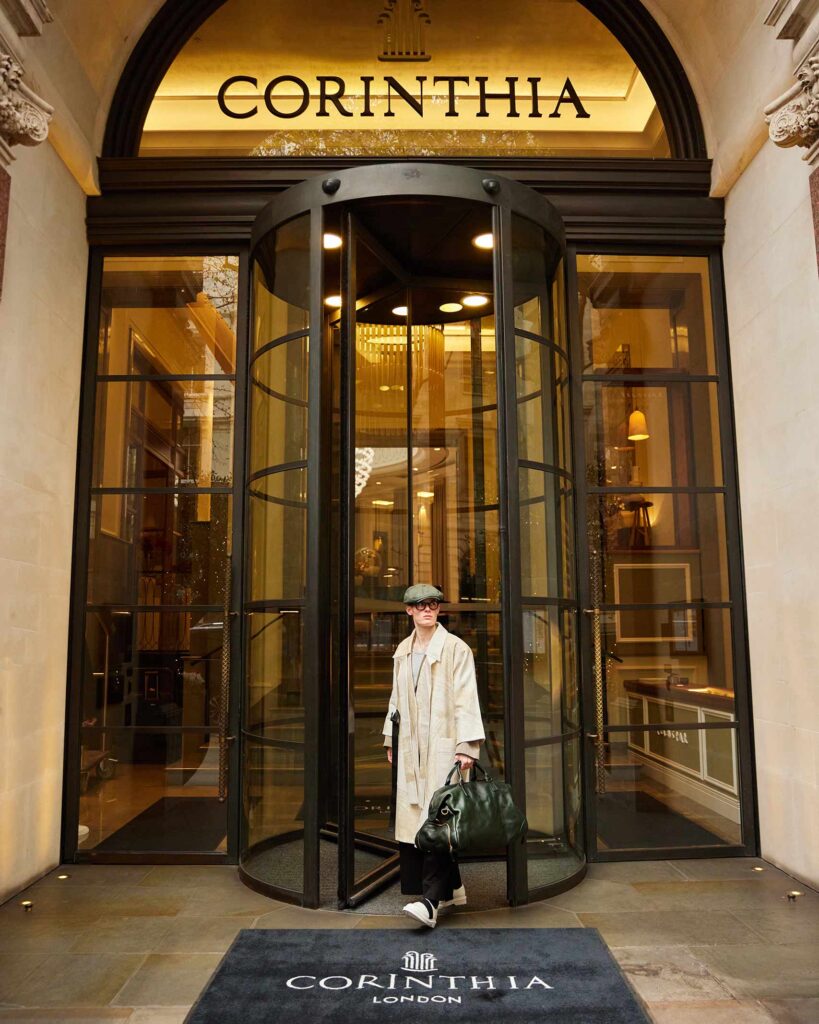 Jill Leflour exits The Corinthia Hotel in London, United Kingdom