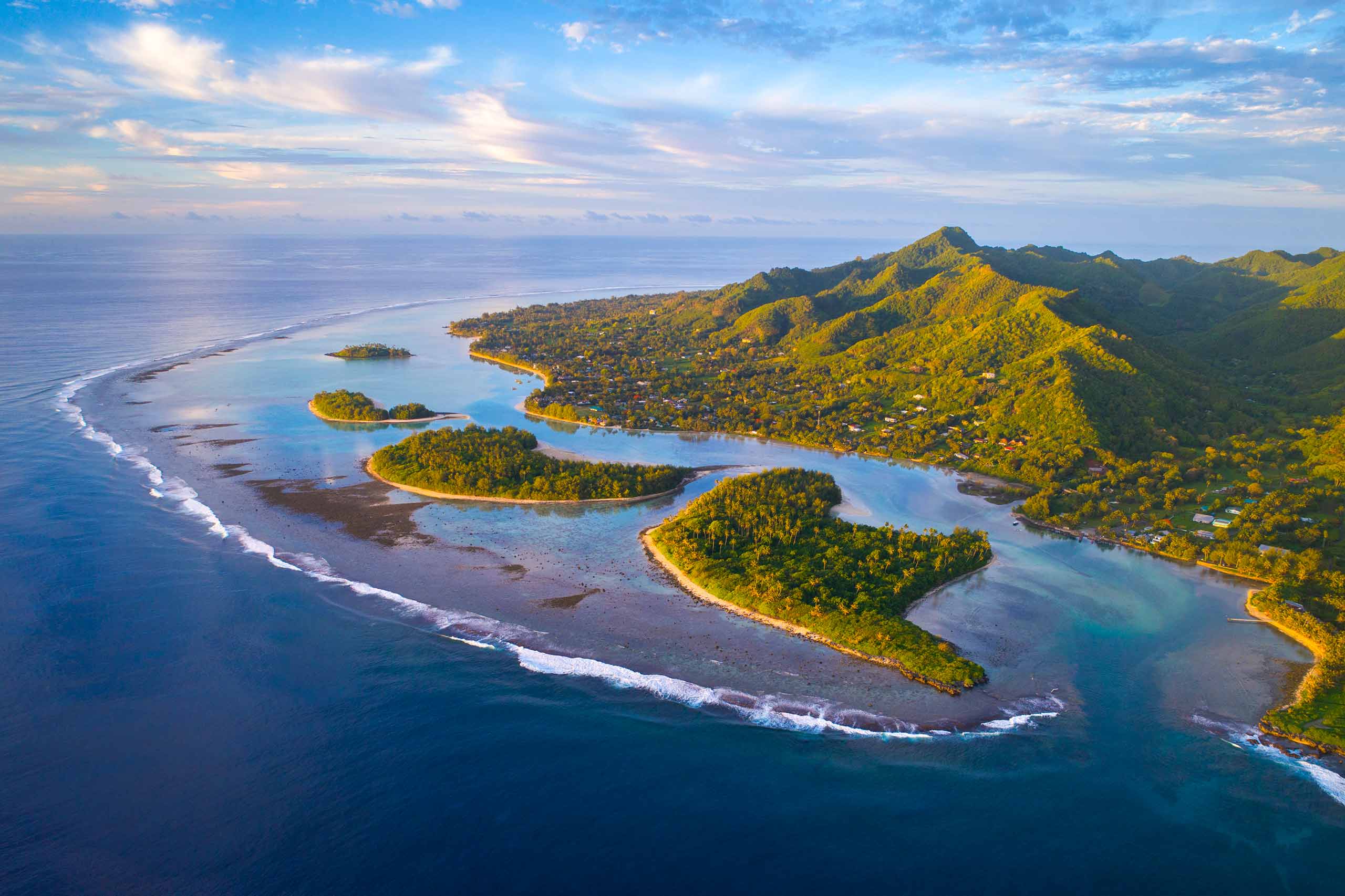 Aerial view of Rarotonga in the Cook Islands