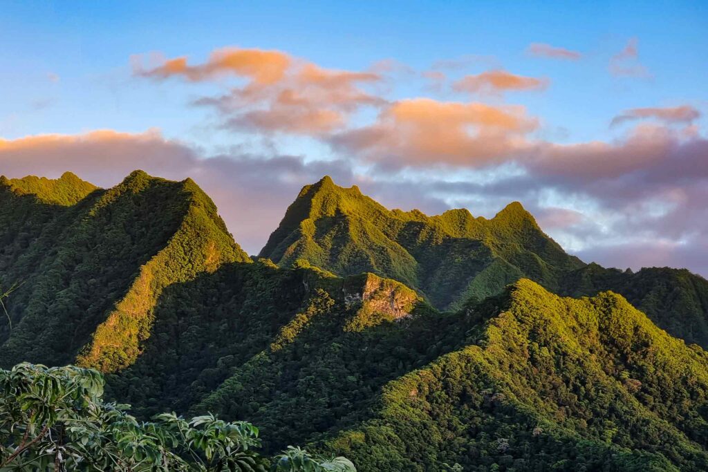 The mountains of Rarotonga in the Cook Islands