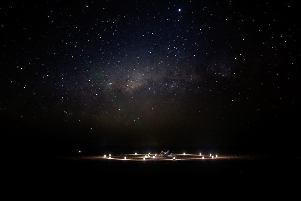 Fairy Circle Dinner at night in Sossosvlei, Namibia