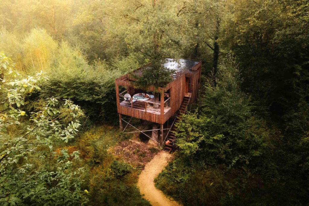 Aerial view of a lodge at Loire Valley Lodges, Esvres, France