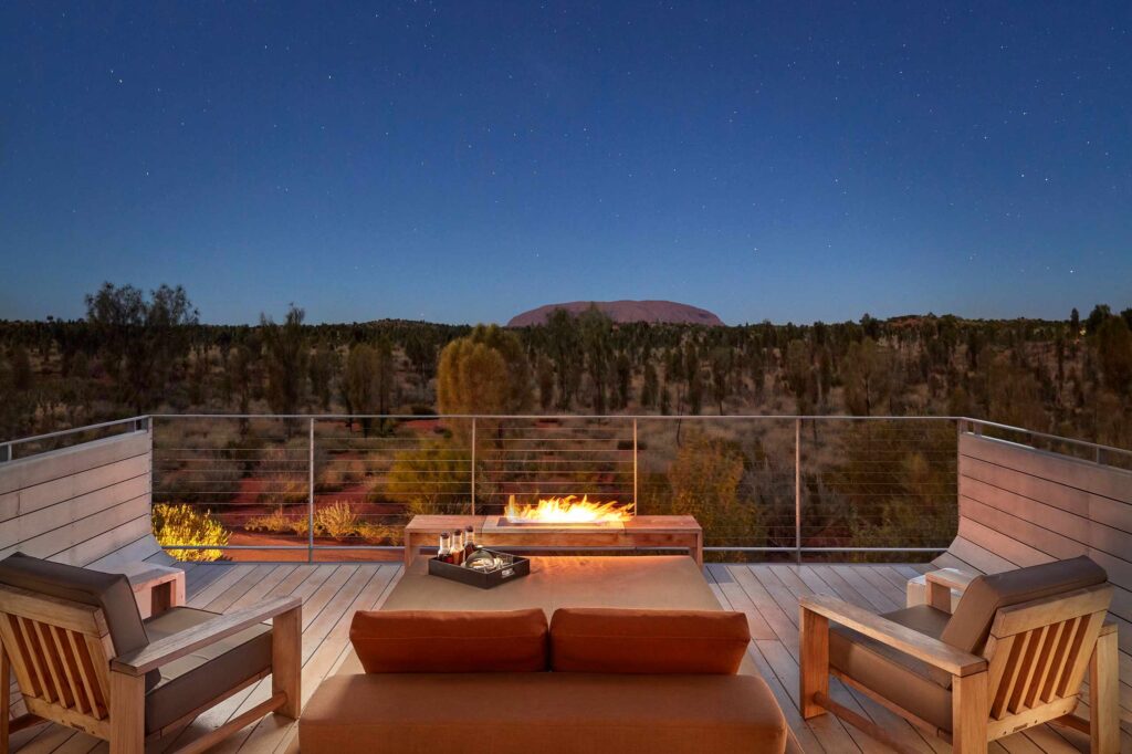 View of Uluru, Australia at night