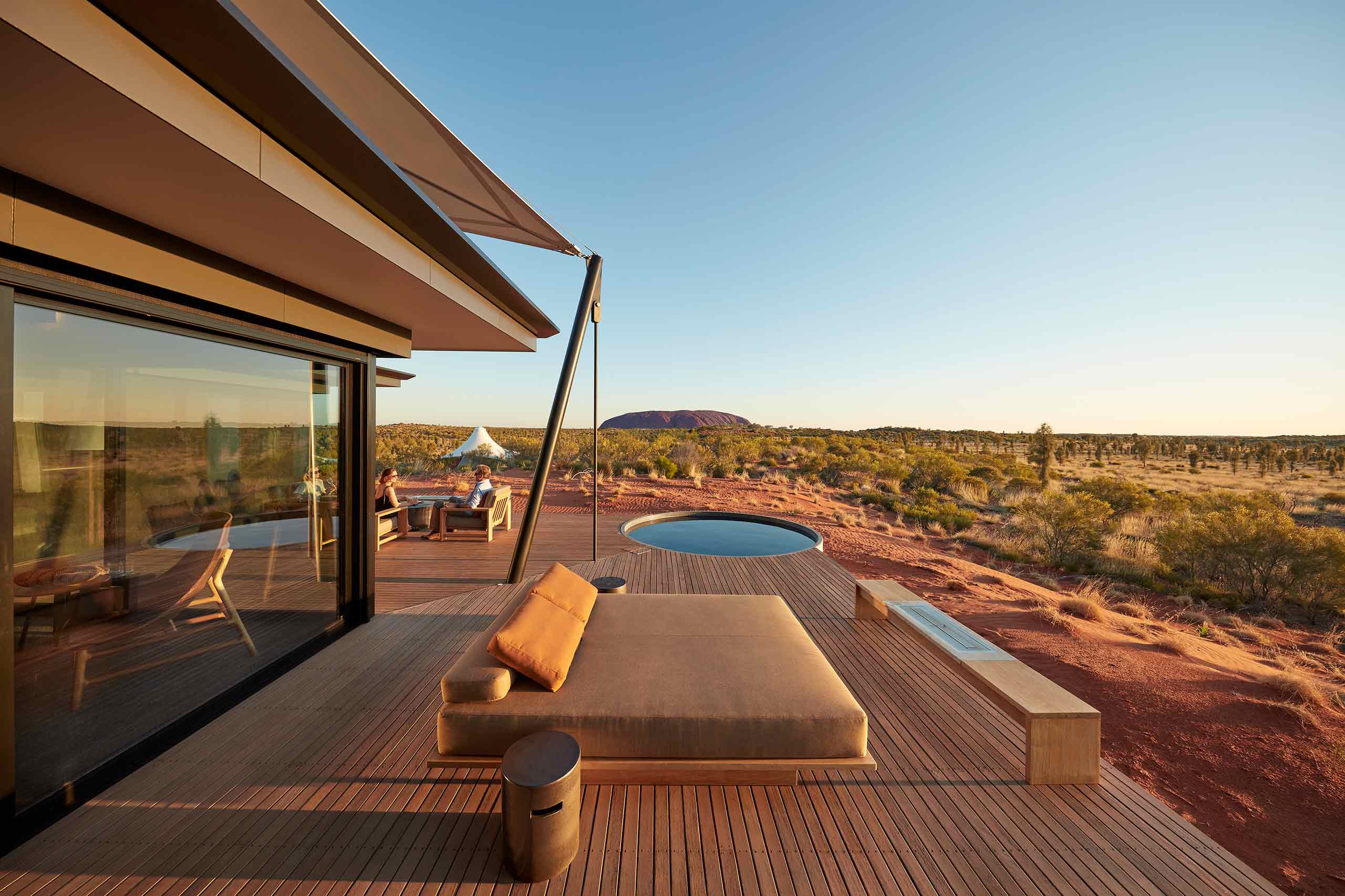 A private deck at Longitude 131°, Yulara, Australia