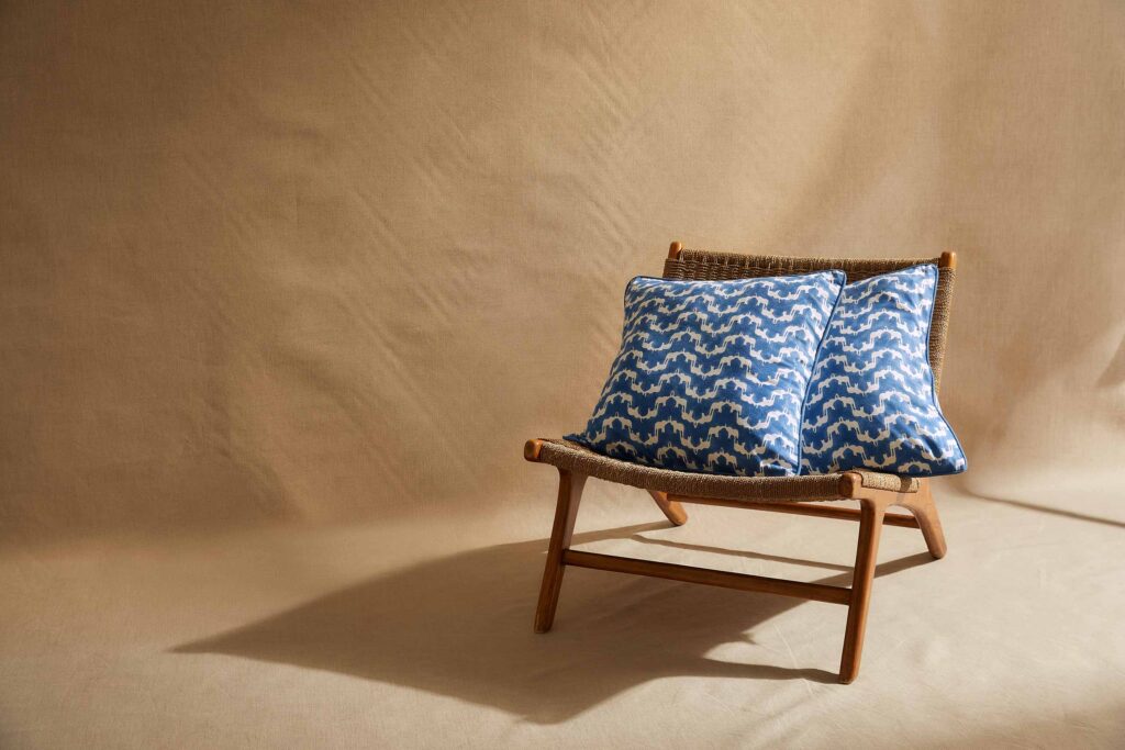 Stylish cushions, part of a collaboration between LOVE BRAND Co. and The Great Elephant Migration