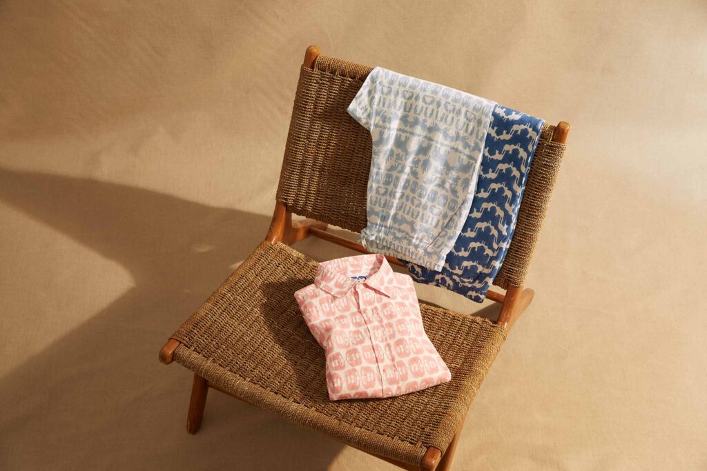 Resort wear collaboration between LOVE BRAND Co. and The Great Elephant Migration