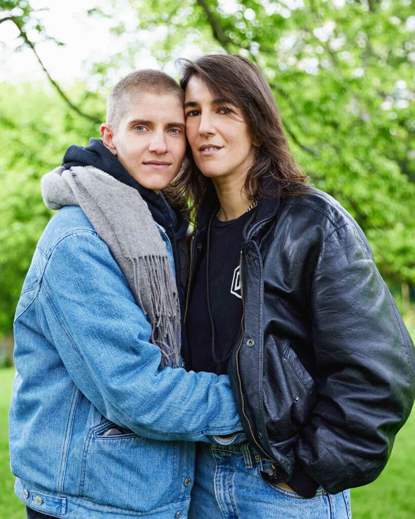 Marie Patouillet and Soraya Garlenq pose for a picture in Paris, France