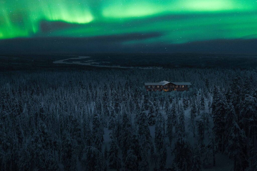 Aurora Borealis over Octola II in Finnish Lapland, Finland