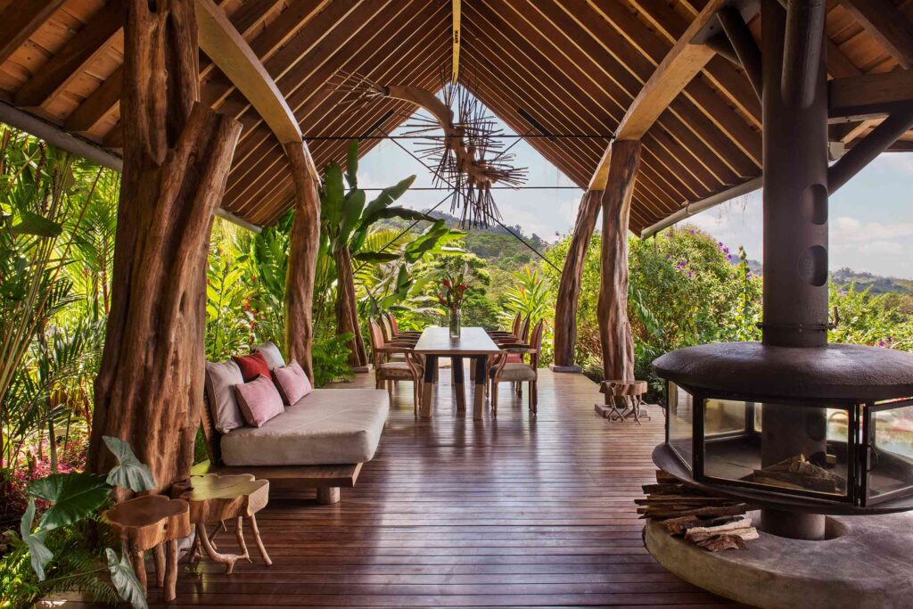 Dining area at Origins Lodge, Alajuela, Costa Rica