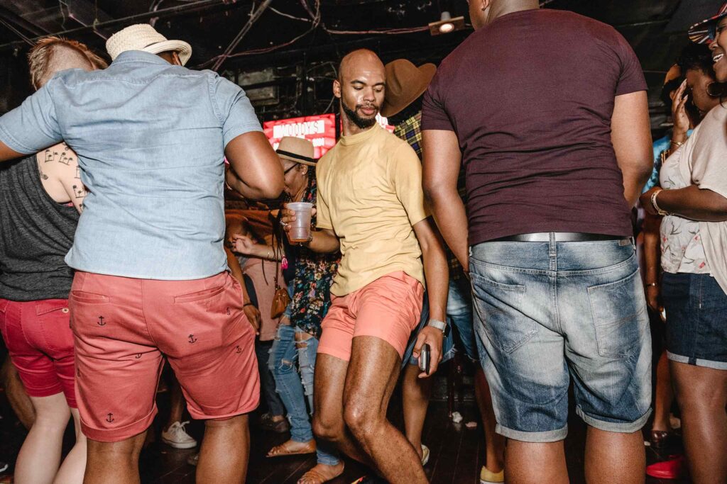 Members of the LGBTQ+ community dancing during Philly Black Pride in Philadelphia, Pennsylvania, USA