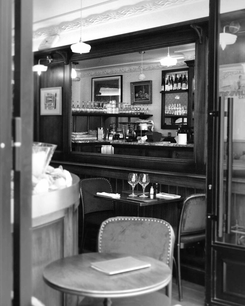 Interior of a restaurant in the French capital