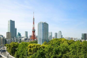 View of Shiba Park and the Tokyo Tower