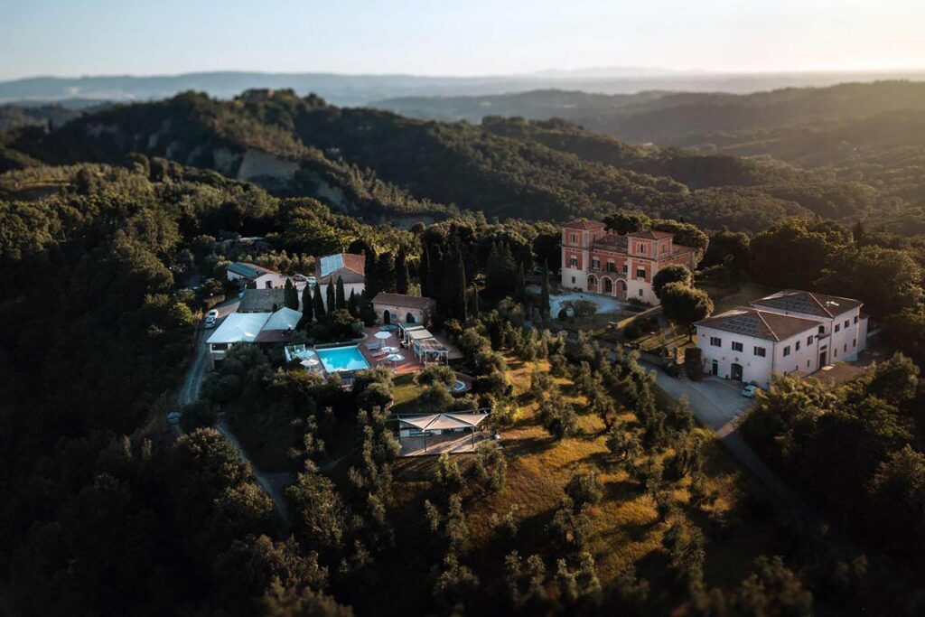 Aerial view of Villa Lena Estate