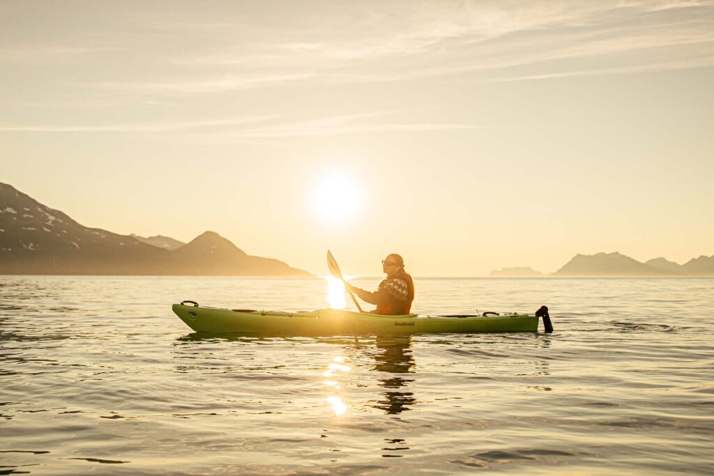 A traveller during a Sarah Casewit journey kayaking in Norway
