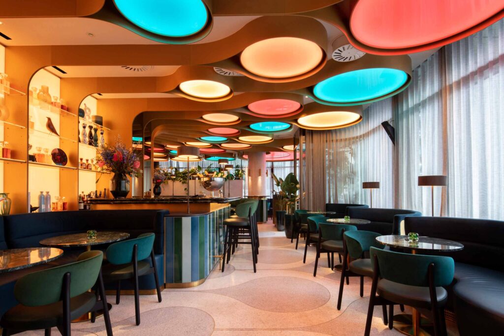 Colourful interiors at The BoTree, London, United Kingdom
