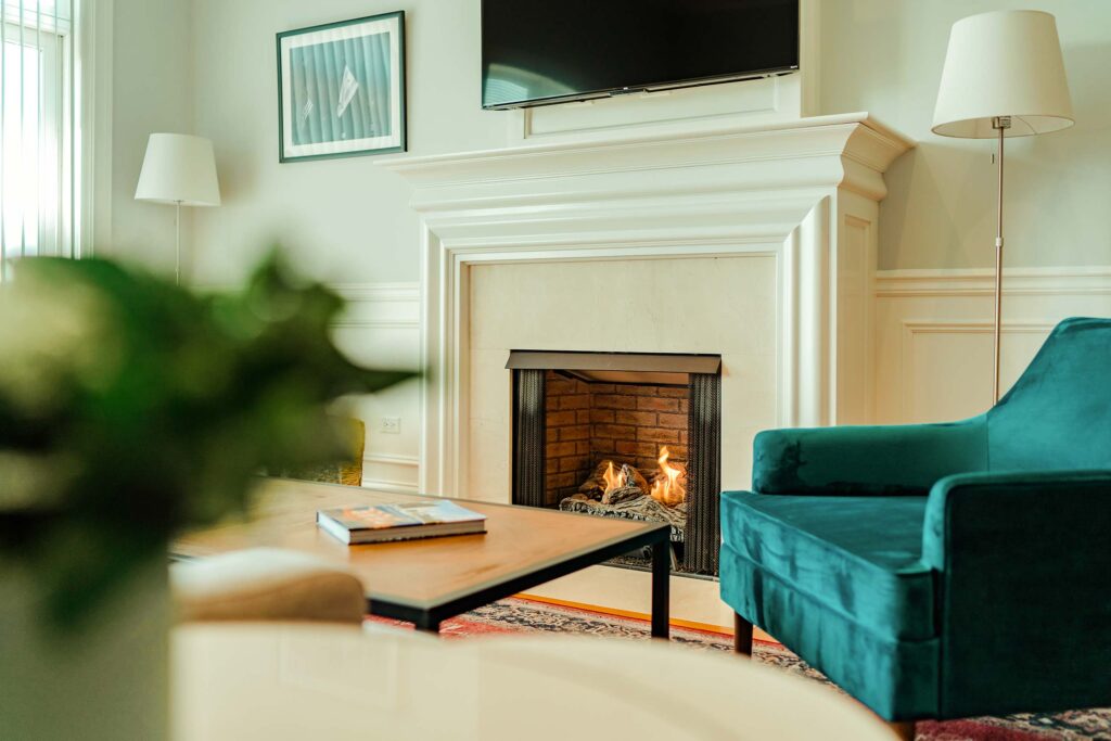 Fireplace at The Guesthouse Hotel Chicago, Illinois, USA