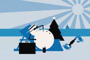 Illustration for The Layover column on travelling for Christmas