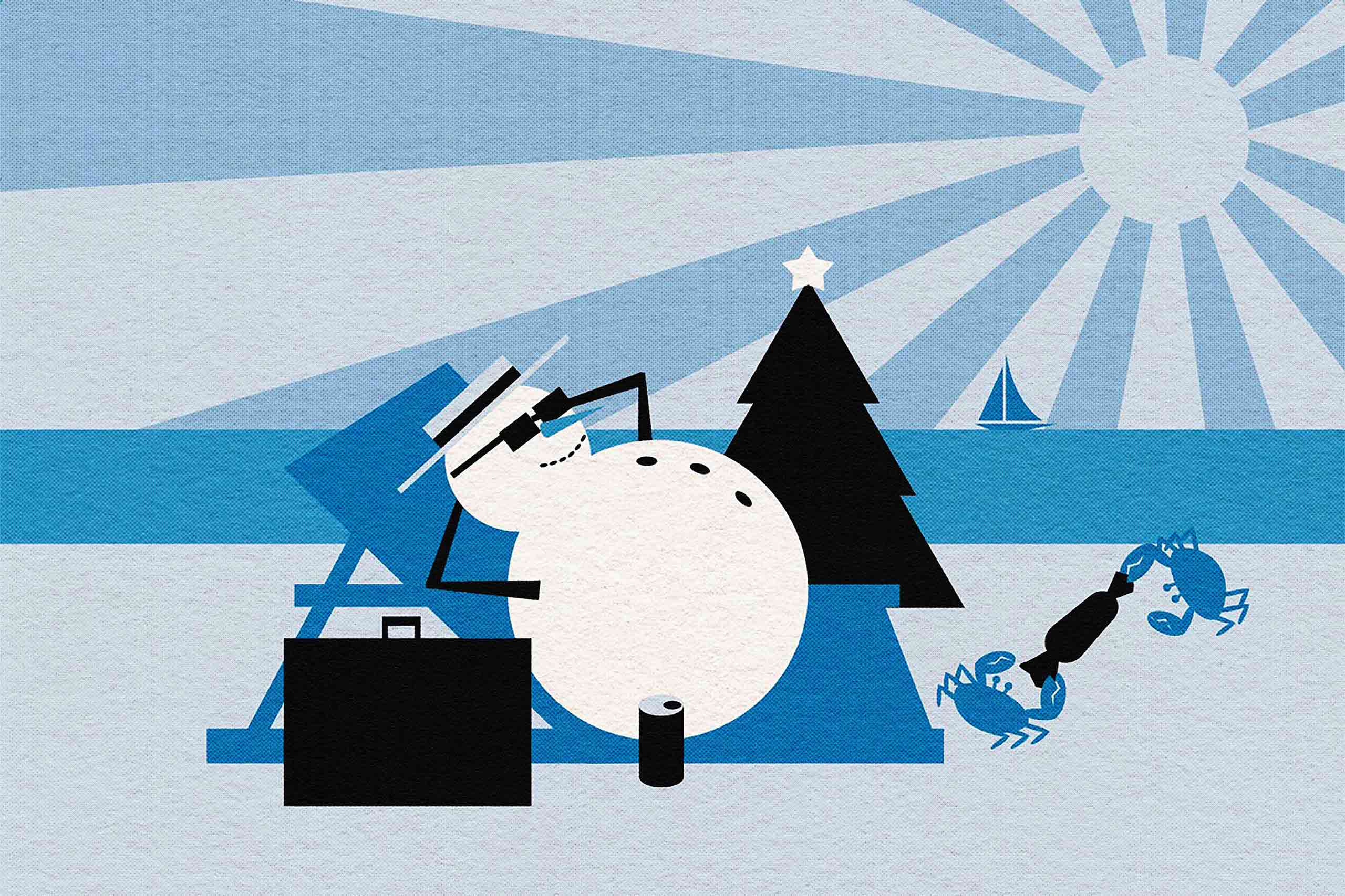 Illustration for The Layover column on travelling for Christmas