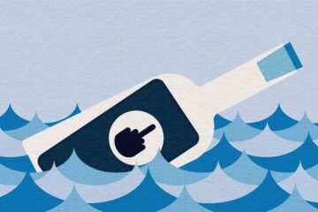 Illustration of a bottle post symbolising uncontacted peoples